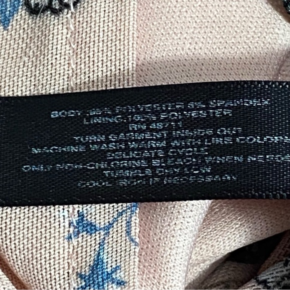 MASSINI floral print sheer yoke and sleeve lined body ruffle trim blouse 3X - Picture 9 of 9